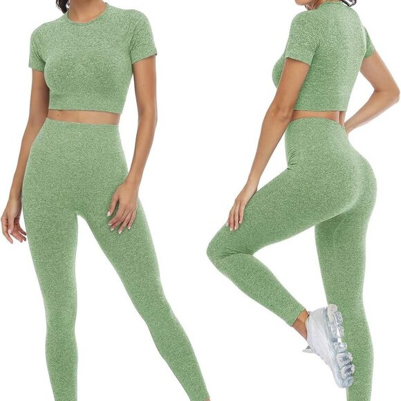 Workout Sets for Women 2 Piece Cute Outfits for Athletic Pilates Gym Clothes - Picture 5 of 5